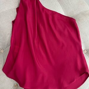 BCBGeneration Fuchsia One-Shoulder Top